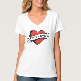 Äkta kärlek Tattoo Heart | Klassisk Romantik-desig T Shirt