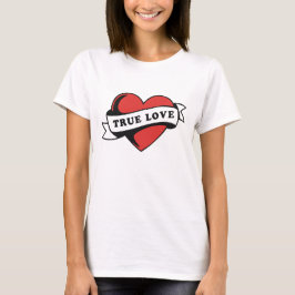 Äkta kärlek Tattoo Heart | Klassisk Romantik-desig T Shirt