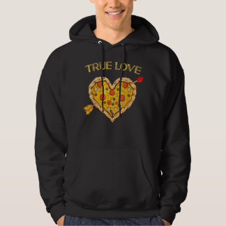 Äkta kärlek Valentine Pizza Heart Valentine Day Bo Hoodie