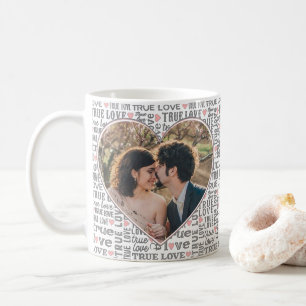 Äkta kärlek Valentineser för hjärtformade foto ell Kaffemugg