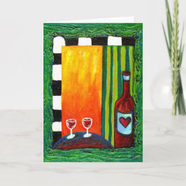 Äkta kärlek Vin för två hälsningskort Helgkort