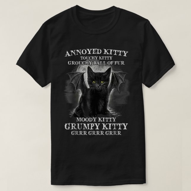 Äkta Kattunge Grouchy Boll i Päls Moody Kattunge-f T Shirt (Design framsida)