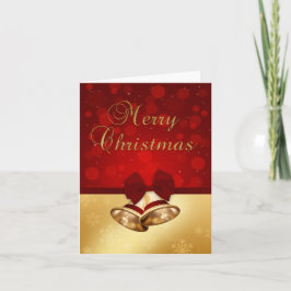 Äkta Klockor vid den gyllene julen Helgkort