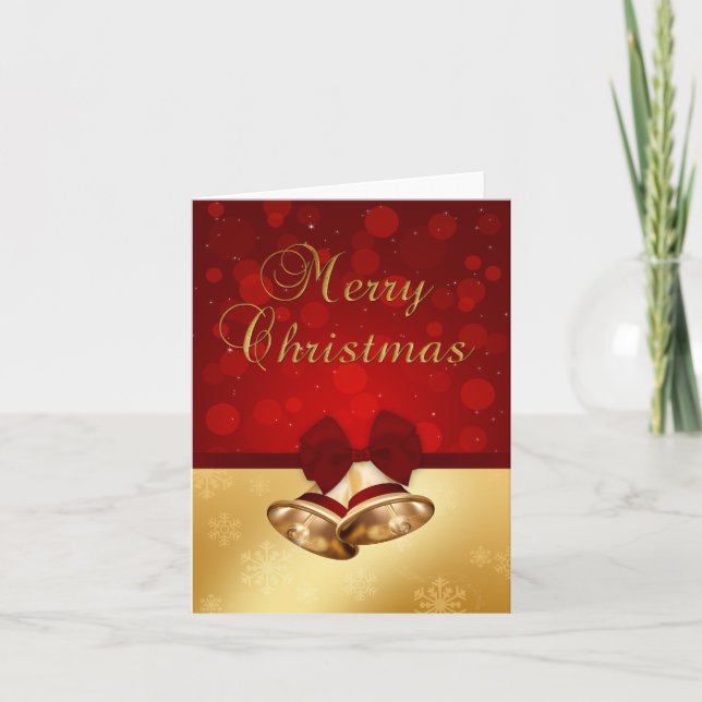 Äkta Klockor vid den gyllene julen Helgkort (Framsida)