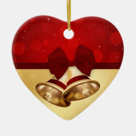 Äkta Klockor vid den gyllene julen Julgransprydnad Keramik