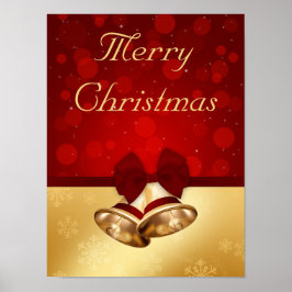 Äkta Klockor vid den gyllene julen Poster