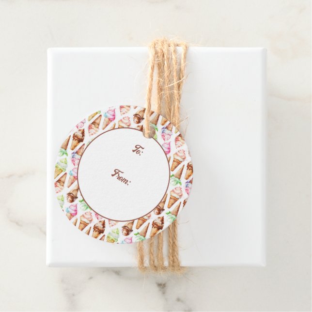 Äkta krämar av is gåvor etiketter (På plats)