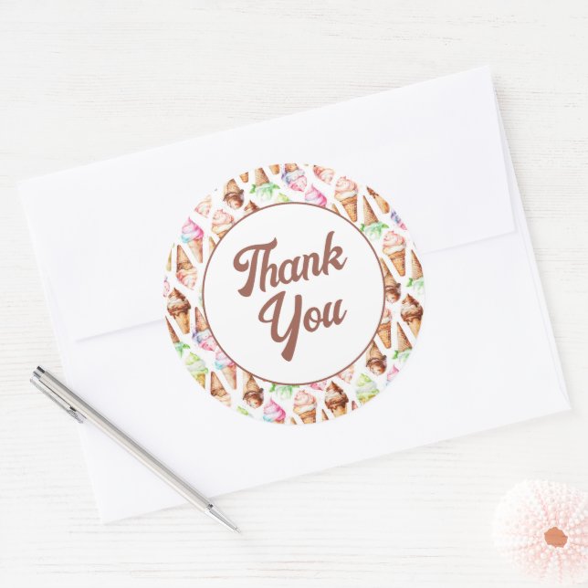 Äkta krämar av is runt klistermärke (Kuvert)