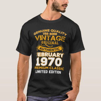 Äkta Kvalitet Född I Februari 1970 Gåva 50-års Bi T Shirt