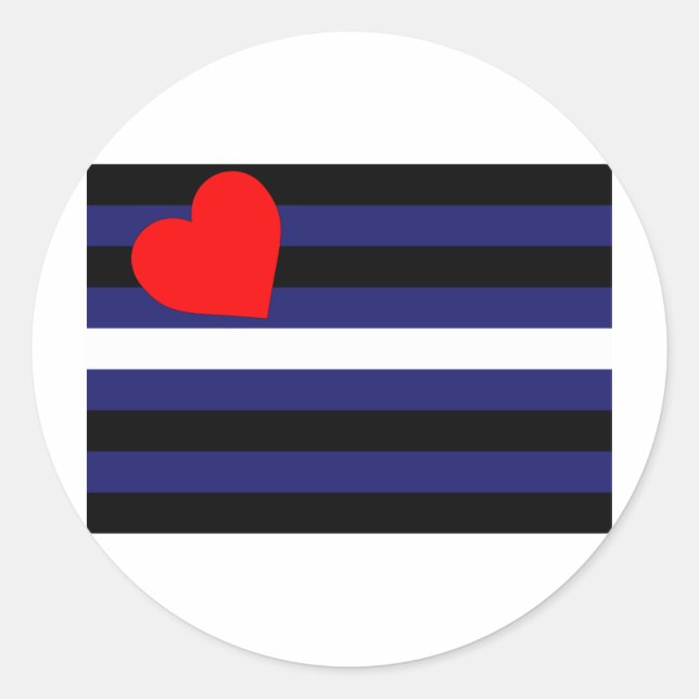 Äkta läderflagga runt klistermärke (Framsida)
