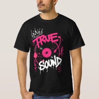 Äkta Ljud Graffiti Vinylskiva Retro Gatuart T Shirt