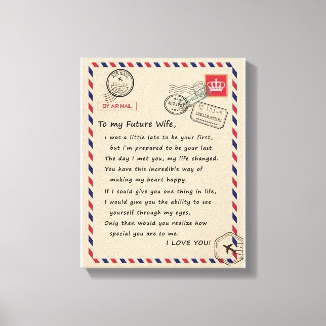 Äkta makar | Till min framtida fru jag älskar dig Canvastryck (Framsida)