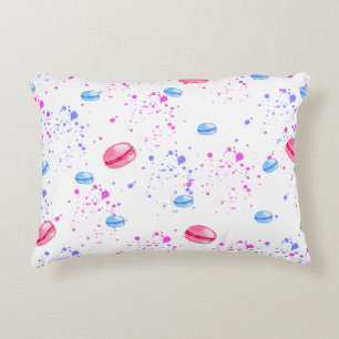 Akta makaroner i vattenfärgstänk prydnadskudde