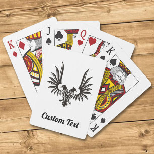 Äkta med två huvuden som spelar upp kort casinokort