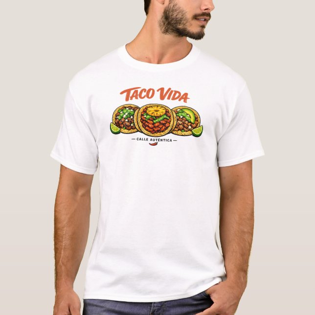 Äkta Mexikansk Gatutacografisk T-Shirt (Framsida)