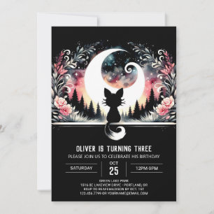 Äkta modern kattfödelsedag inbjudningar