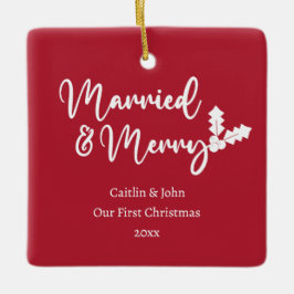 Äkta och god jul Nyligen rött Julgransprydnad Keramik