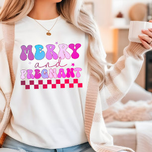 Äkta och gravid, modern jul t shirt