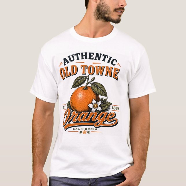 Äkta Old Towne Orange tryck  T Shirt (Framsida)
