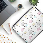 Äkta pastellfår och örter Mönster Laptop Sleeve<br><div class="desc">Den här bärbara datorn fodral har små svarta hjärtan och får i pastel färg,  med polkadot och stripe-ull!</div>