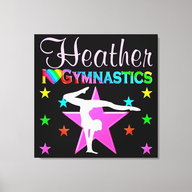 ÄKTA PERSONLIG I KÄRLEK GYMNASTICS WALL ART CANVASTRYCK (Framsida)