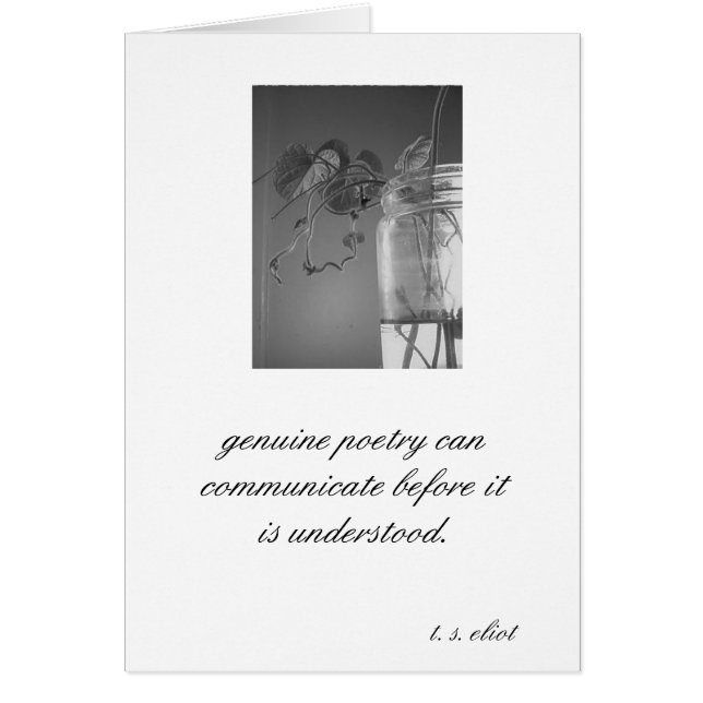 "Äkta poesi… T.S. Eliot OBS Kort (Framsidan)