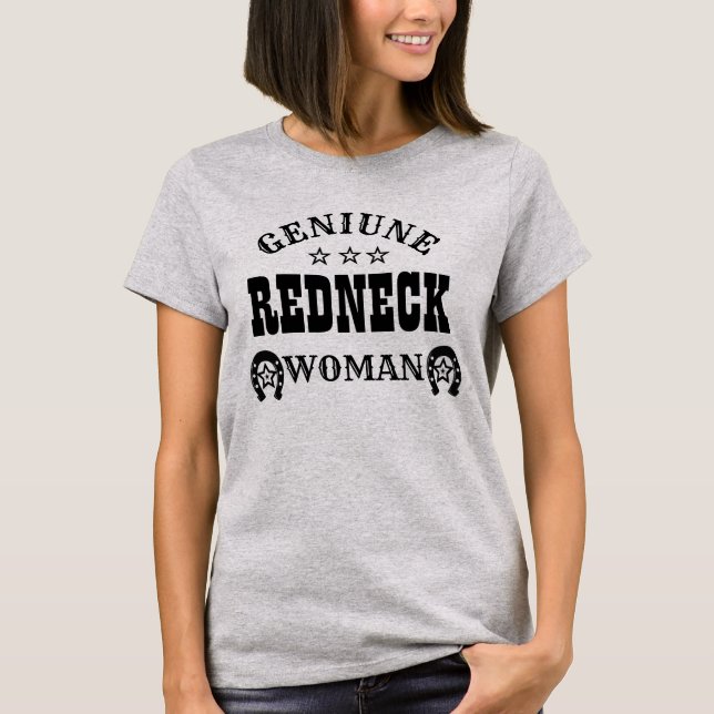 Äkta Redneckkvinna T Shirt (Framsida)