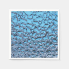 Äkta regndroppar på blått glas pappersservett