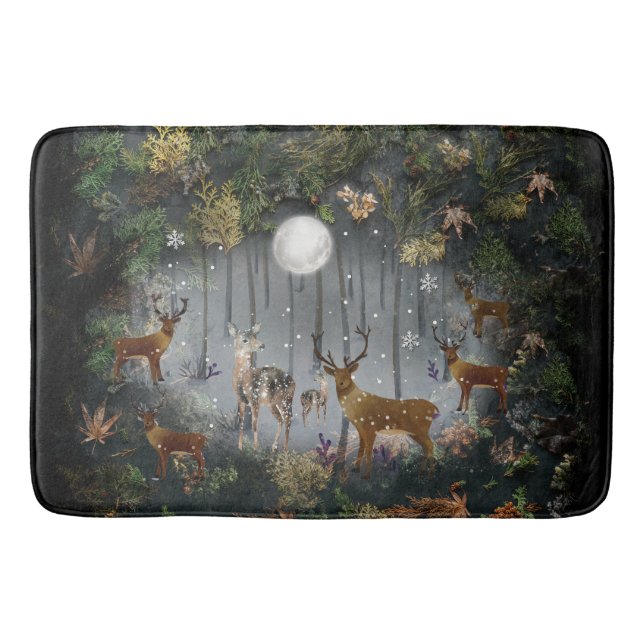 Akta renar på natten badrumsmatta (Framsidan)