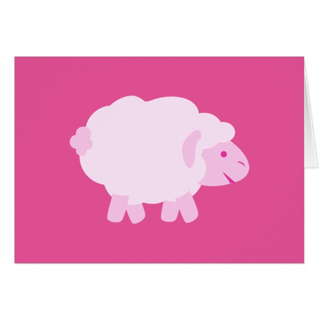 Äkta Rosa Little Lamb OBS Kort (Framsidan Horizontal)