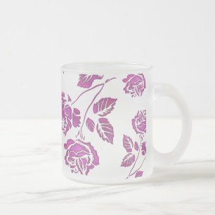 Äkta Rosa ros Frostad Glasmugg
