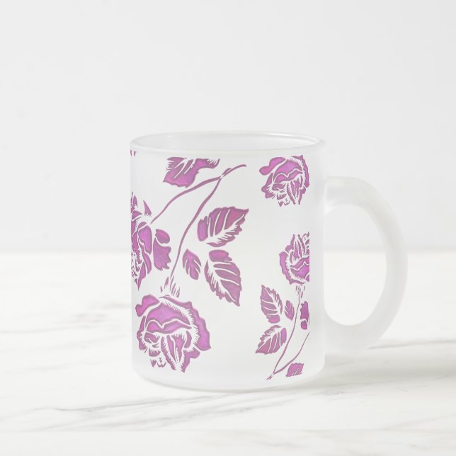 Äkta Rosa ros Frostad Glasmugg (Höger)