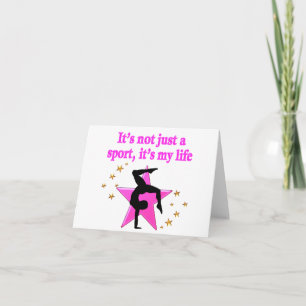ÄKTA ROSA STAR GYMNASTICS INSPIRATIONAL QUOTE KORT
