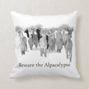 Akta sig Alpacalypsen - rolig Nerdhumorvits Kudde