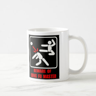 Akta sig av den ledar- kung fu kaffemugg