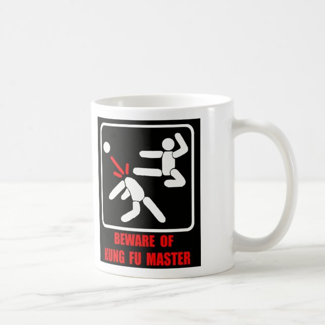 Akta sig av den ledar- kung fu kaffemugg (Höger)