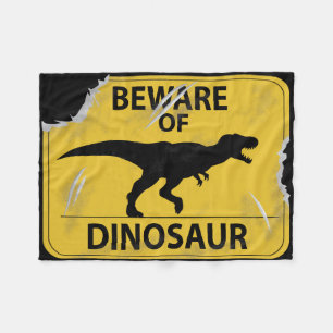 Akta sig av (den skadada) dinosauren, fleecefilt