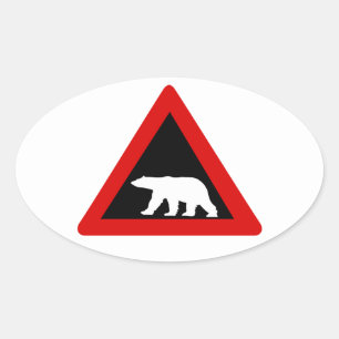 Akta sig av polara björnar, trafikera ovalt klistermärke