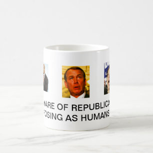 Akta sig av republikaner som poserar som människo kaffemugg