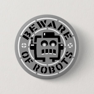 Akta sig av robotar knäppas knapp