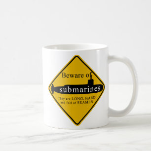 Akta sig av ubåtar kaffemugg