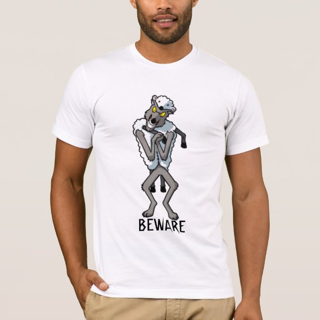 AKTA SIG AV varger, I ATT BEKLÄDA för SHEEPS Tee Shirt (Framsida)