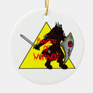 Akta sig av werewolf julgransprydnad keramik