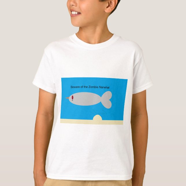 Akta sig av zombien Narwhal Tee (Framsida)