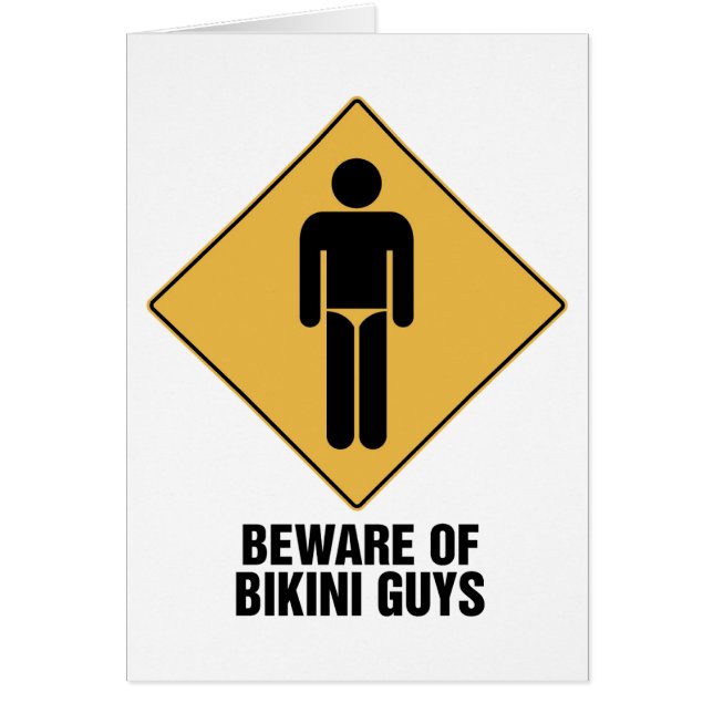 Akta sig bikinigrabbar hälsningskort (Framsidan)