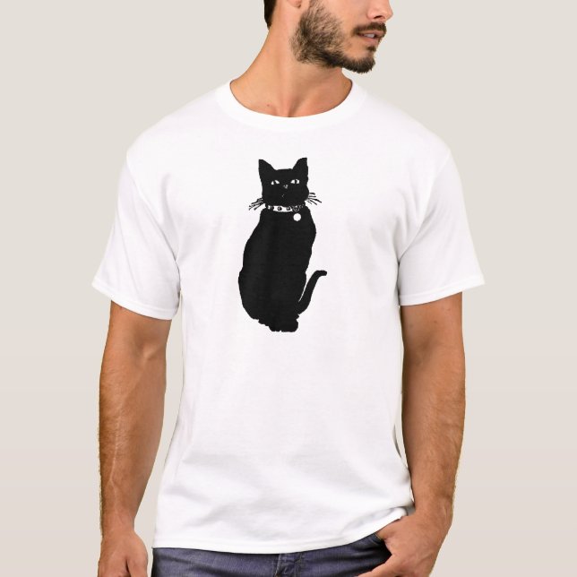 Akta sig den svart katten t shirt (Framsida)