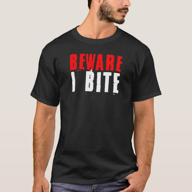 Akta sig mig biter Halloween T Shirt (Framsida)