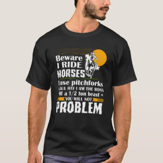 Akta sig mig rider hästar som jag använder t shirt