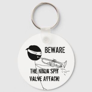 Akta sig Ninjaen spottar ventilattack Keychain Nyckelring