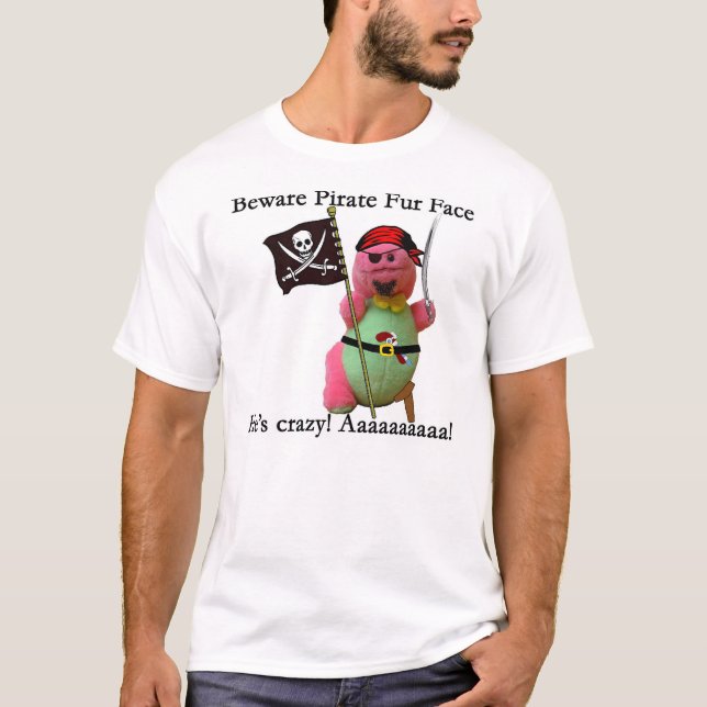 Akta sig piratpälsansikte tee shirt (Framsida)
